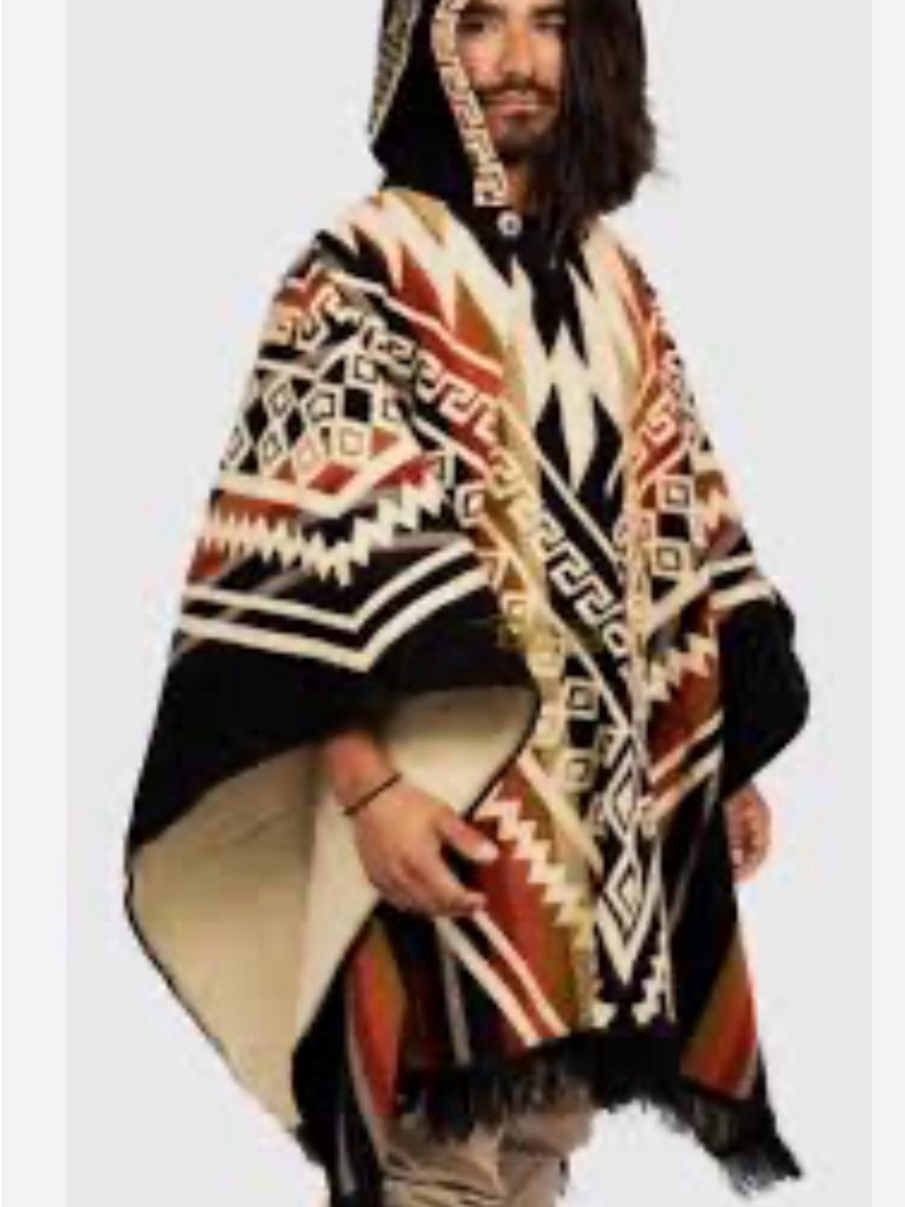 Lightweight Baby Alpaca Wool UNISEX Cape Poncho Pullover Coat Handmade ECUADOR